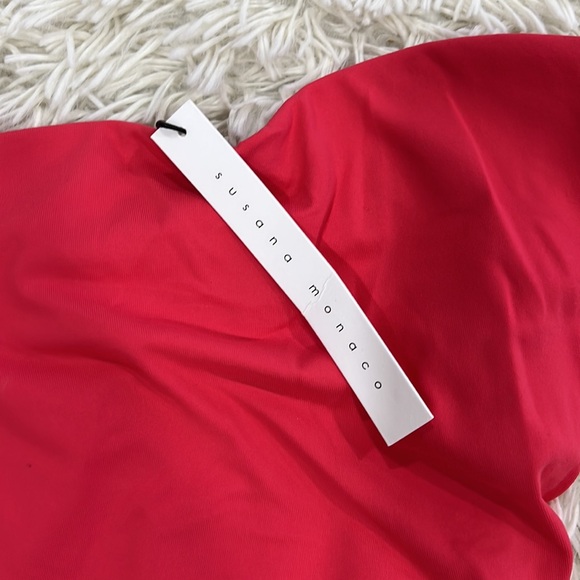 Susana Monaco strapless seamed high low dress watermelon - Picture 4 of 7